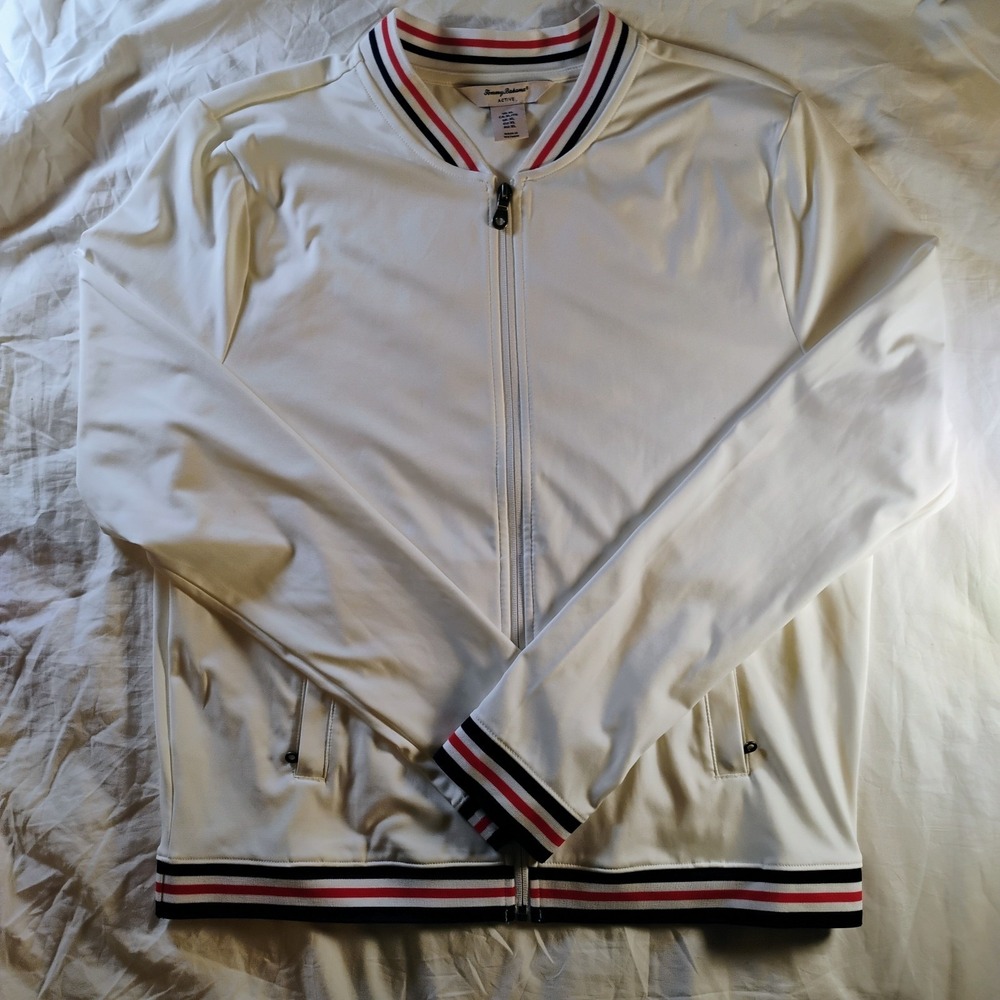 Tommy Bahama Women's Active Jacket‎ Full Zip Long Sleeve Top White XL  Golf